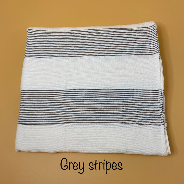 Raya Blanket | Grey Striped All Weather Comfortable Blanket | Inabel Shop