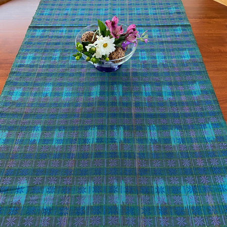 Blue Table Runner | Woven Cotton Table Runner | Inabel Shop